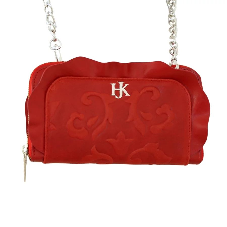 Jeanette wave CHERRY ORNAMENTAL piros pénztárca/clutch