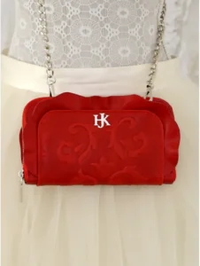 Jeanette wave CHERRY ORNAMENTAL piros pénztárca/clutch