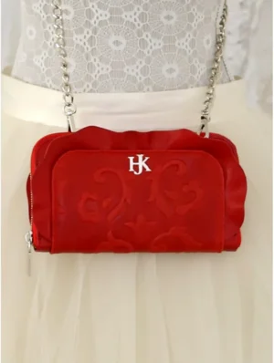 Jeanette wave CHERRY ORNAMENTAL piros pénztárca/clutch